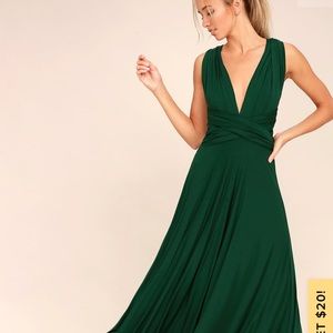 LULUS green wrap dress! **perfect for prom :))